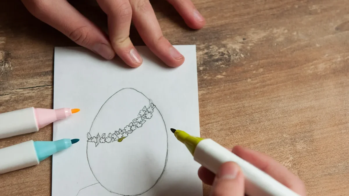 Malování vajíčka na papír