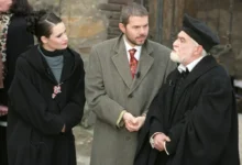 Klára Doležalová a Marek Eben při natáčení televizní soutěže O poklad Anežky České. Zdroj: Profimedia