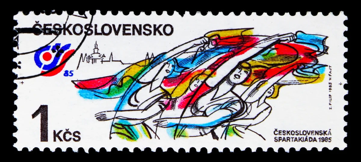 Poštovní známka s motivem spartakiády