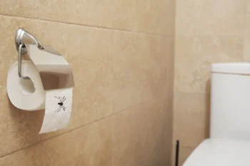 Na toaletním papíru je pavouk.