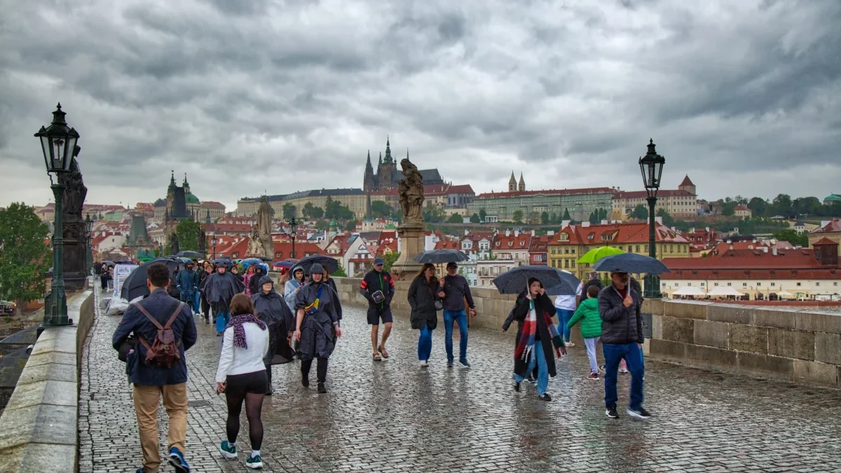 deštivé počasí v Praze