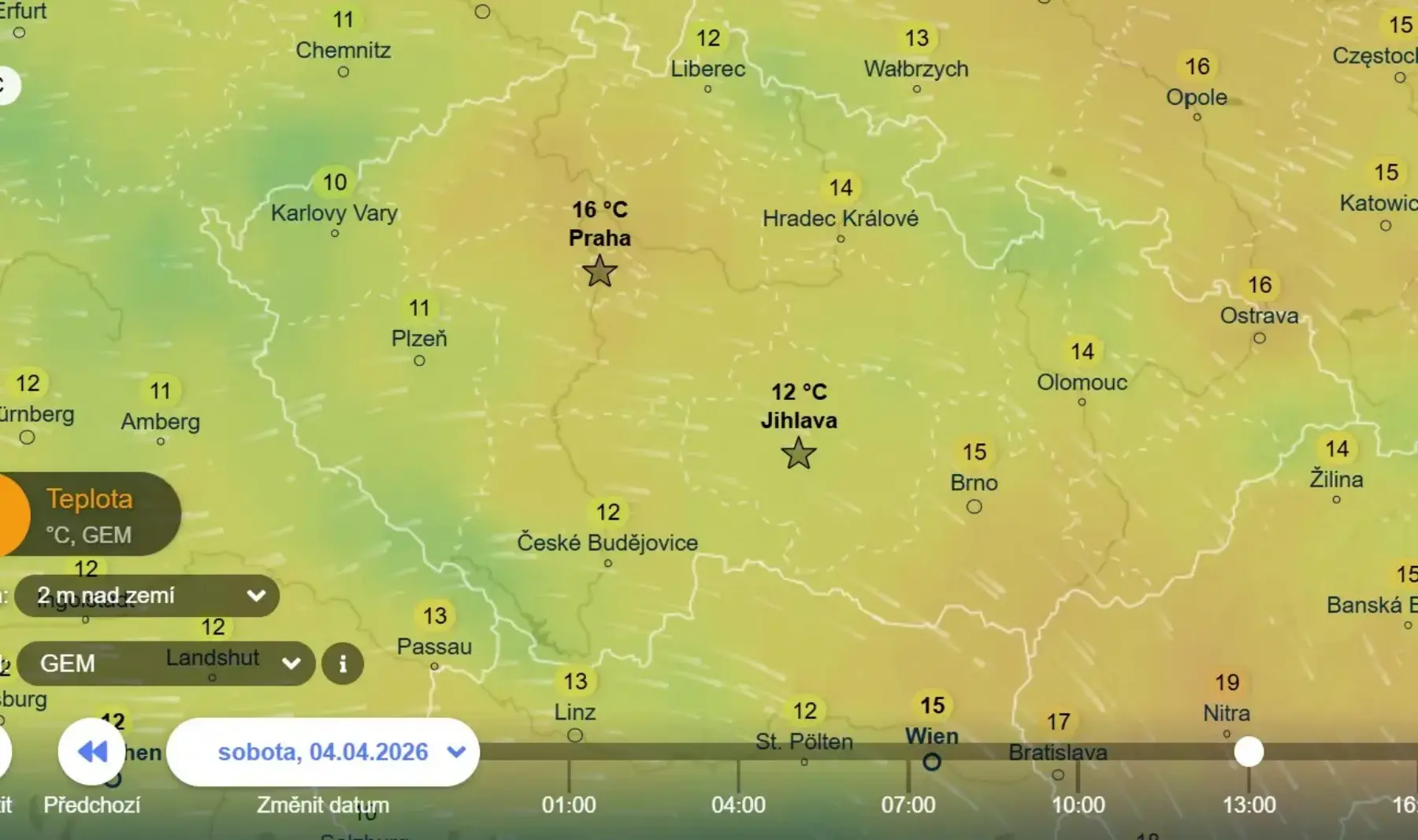 Tohle už by se nám zamlouvat mohlo. Proudění západní, teploty i přes 15 °C