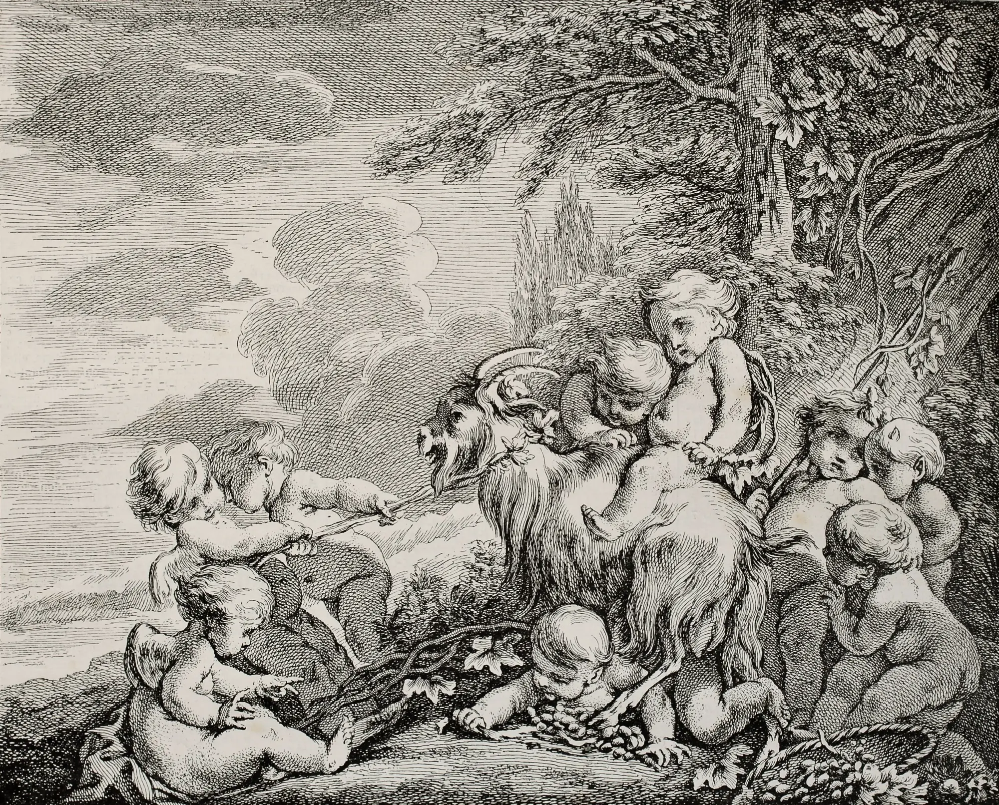 Námět pochází z antiky: andílek a kozel