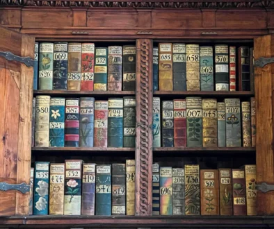 V knihovně jsou vyskládané staré svazky.