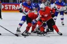 švýcarská rhokejová reprezentace v souboji se slovenskou
