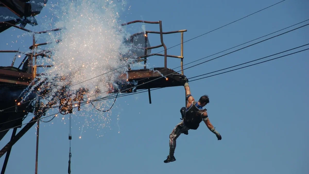 kaskadér při práci ve filmu