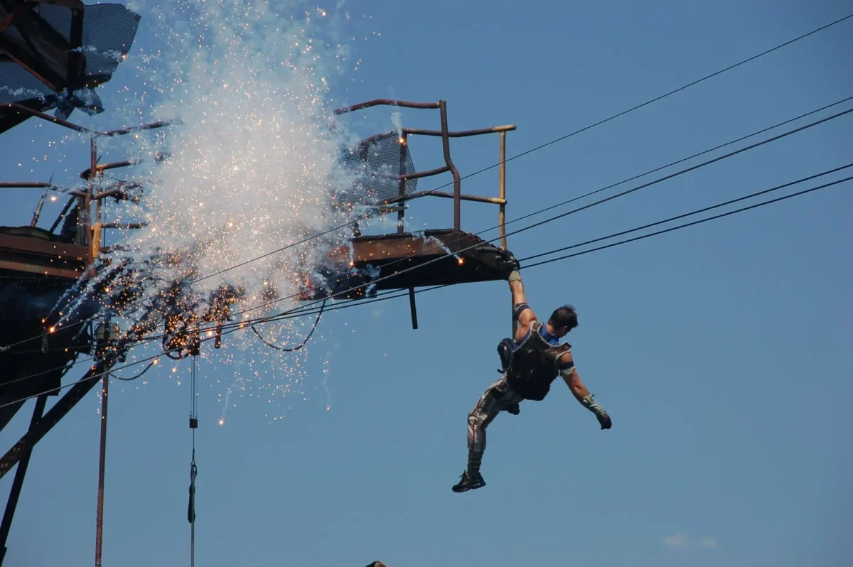 kaskadér při práci ve filmu