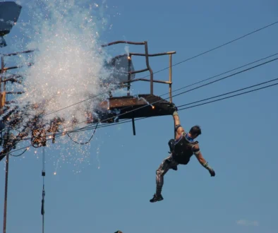 kaskadér při práci ve filmu