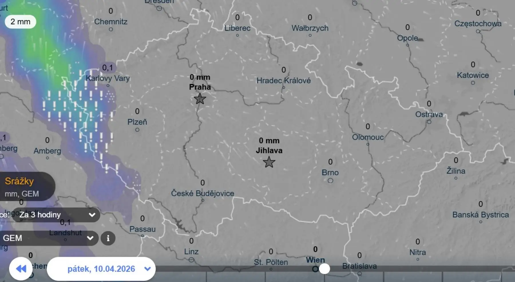 Srážky v pátek ráno | TVGURU.cz Srážky v pátek ráno