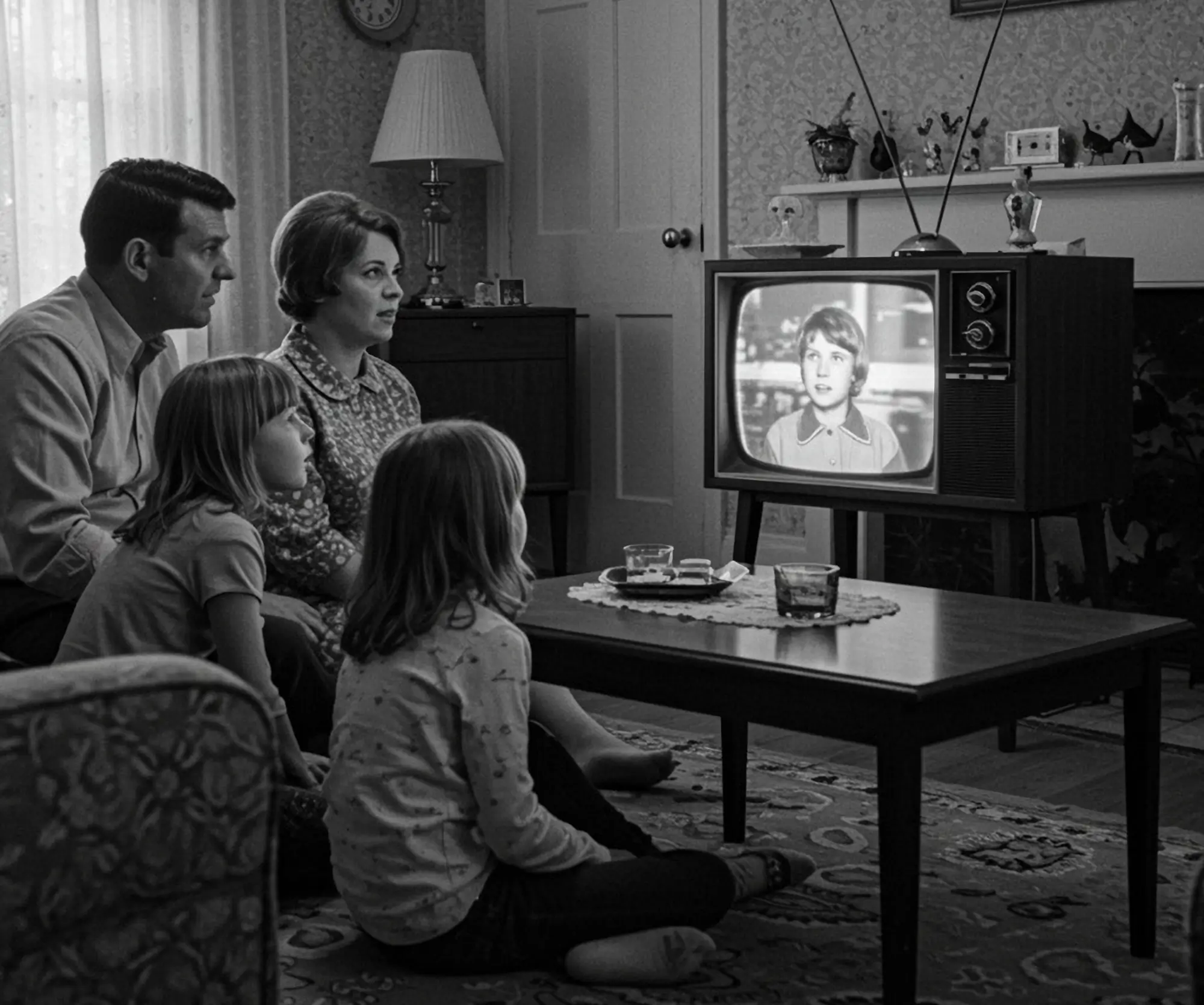 Takhle se kdysi rodiny scházely u televizorů