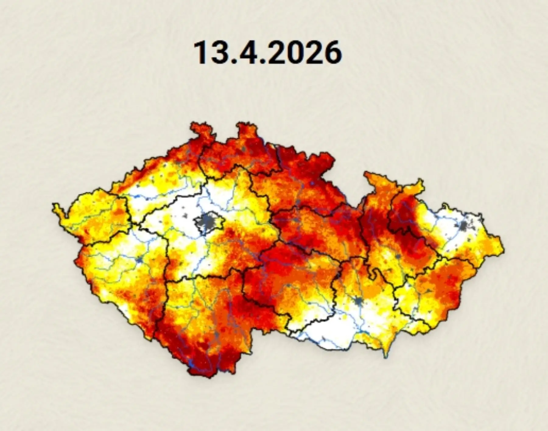 Mapa sucha k 13. dubnu 2026 | TVGURU.cz Mapa sucha k 13. dubnu 2026