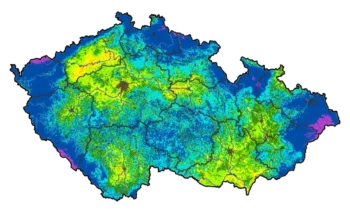 Aktuální nasycení půdy: zelená, žlutá a oranžová je průšvih