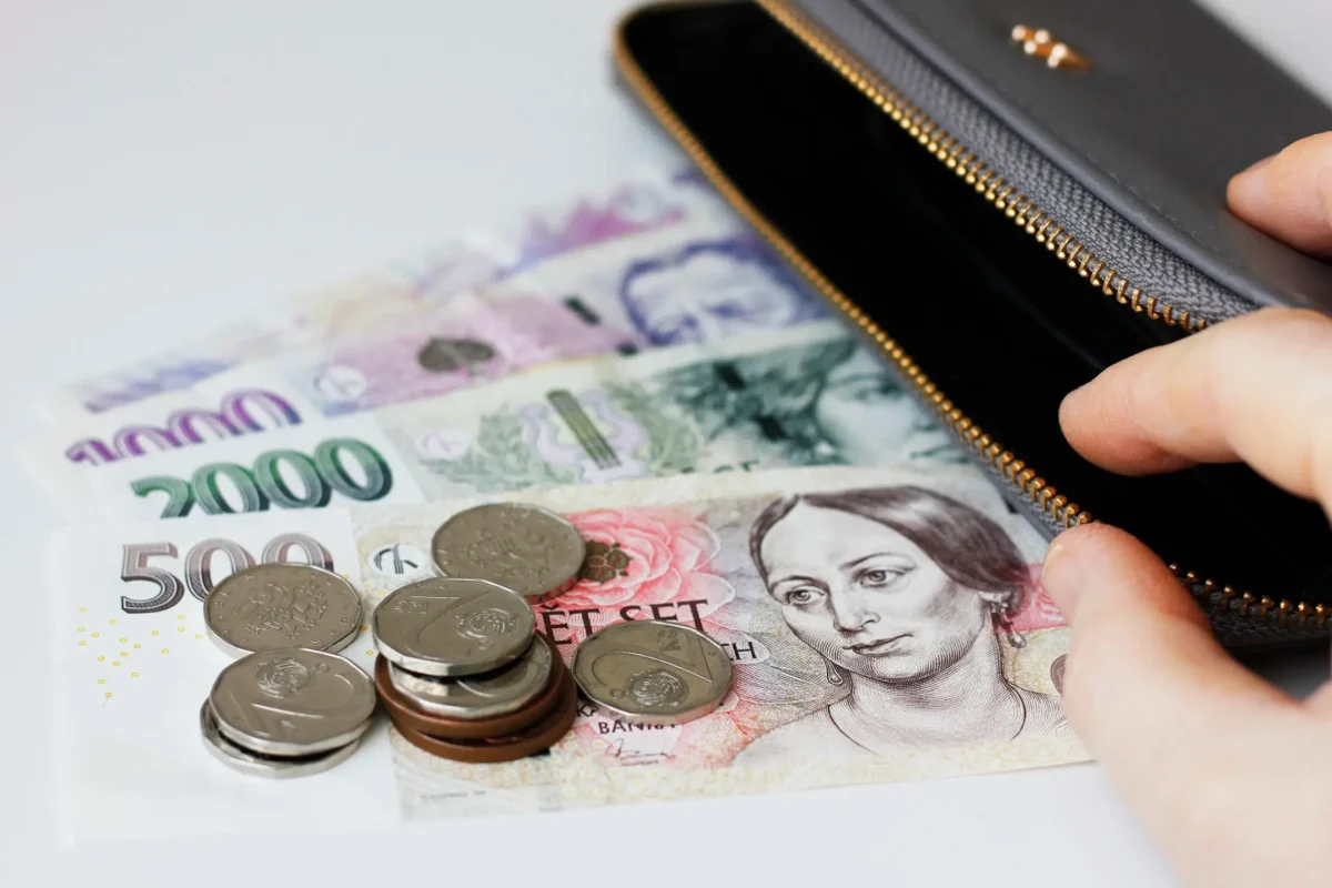 České bankovky a mince