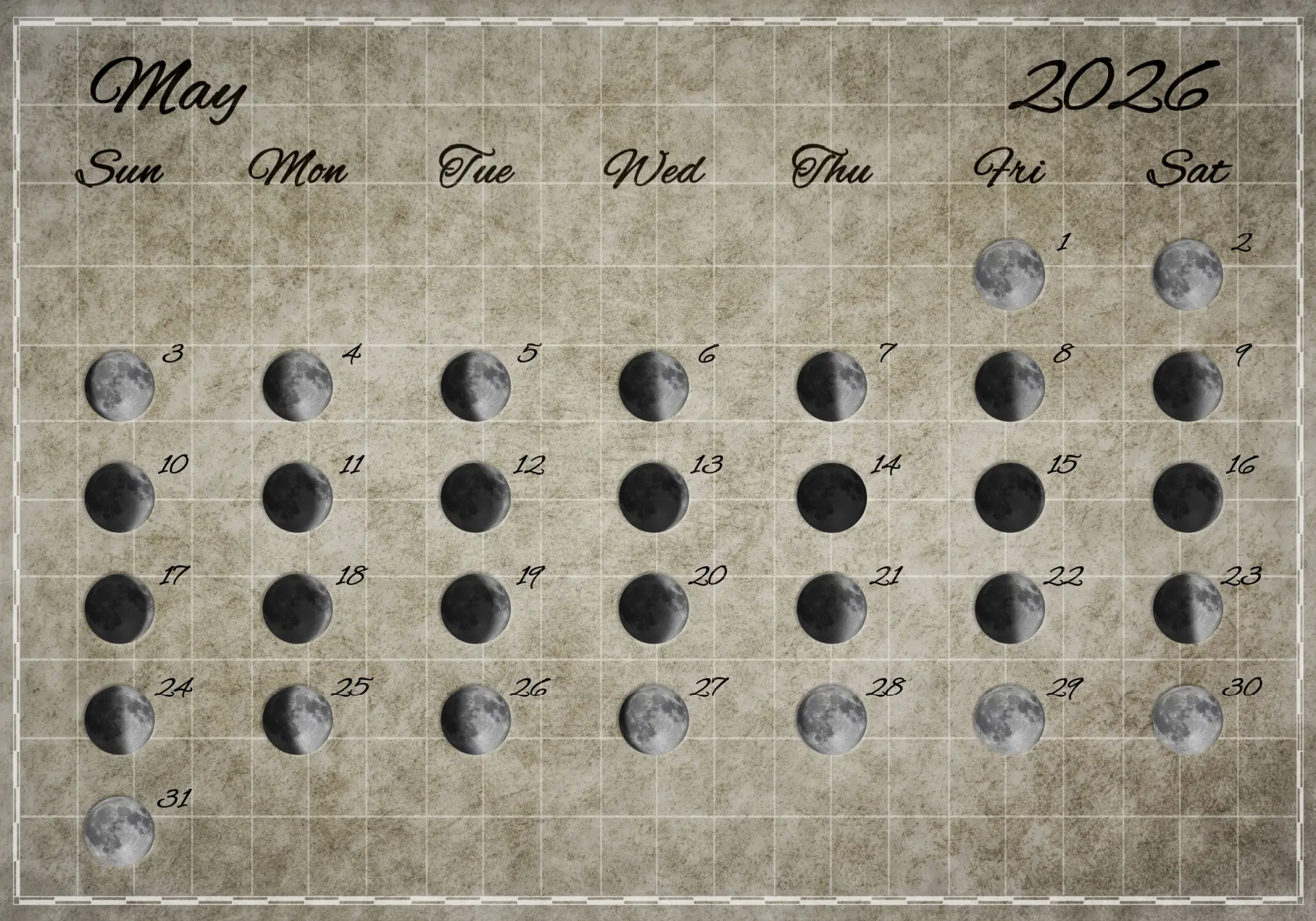 Měsíční fáze v květnu 2026
