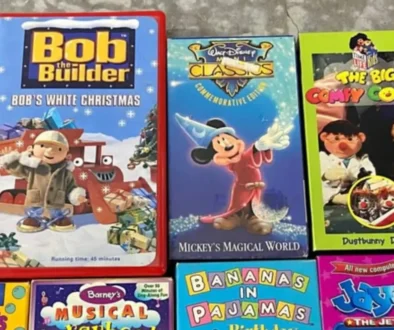 pohádky na dvd vedle sebe v řadě