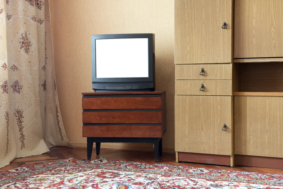 shutterstock_2393861047-2-2 | TVGURU.cz Retro obývací pokoj s televizí