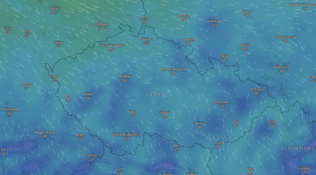 Snímek obrazovky 2026-05-23 v 235553 | TVGURU.cz Mapa počasí na neděli