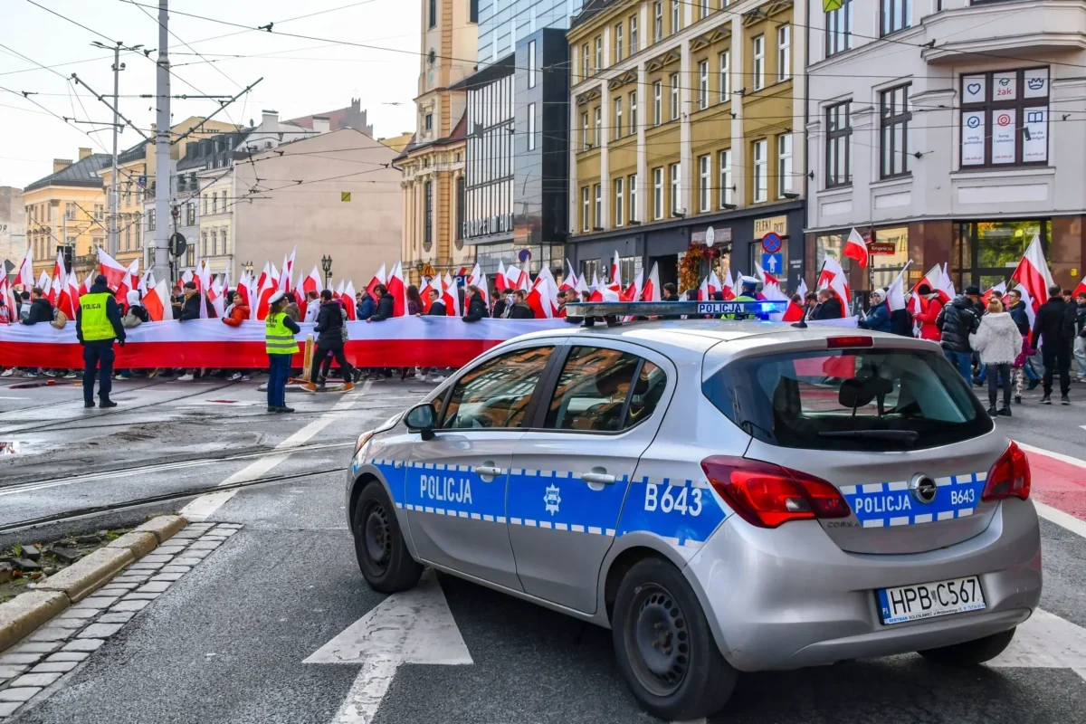 polska policie kontroluje protesty v Polsku