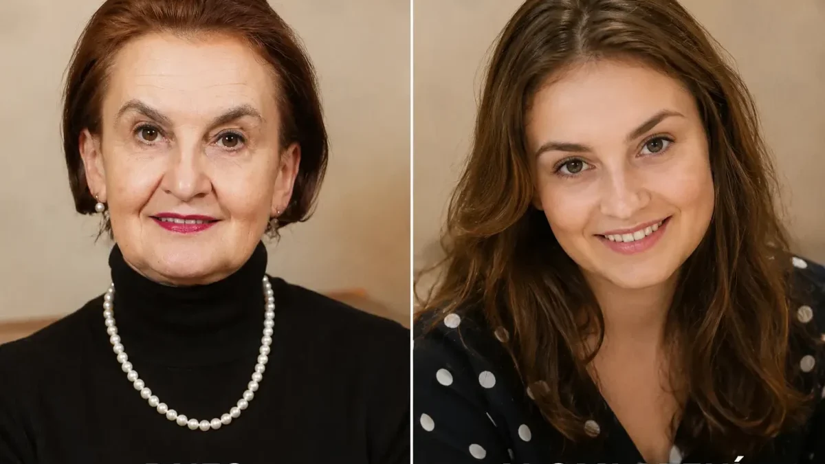 Eva Holubová na koláži vytvořené pomocí AI