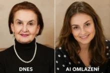 Eva Holubová na koláži vytvořené pomocí AI