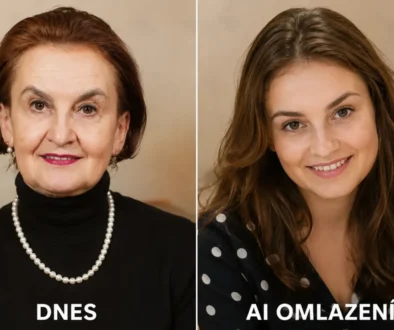 Eva Holubová na koláži vytvořené pomocí AI