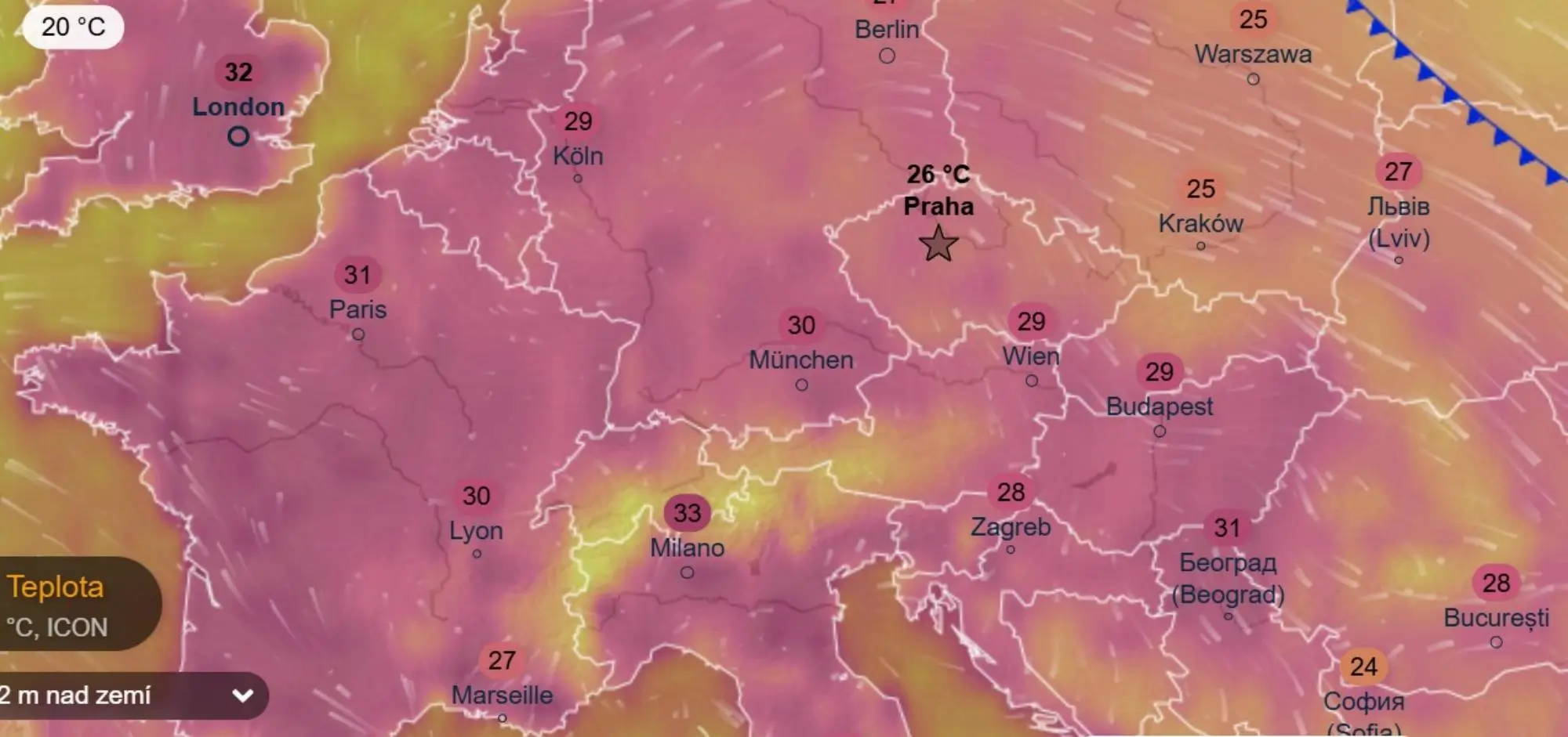 Květnová vedra v Evropě | TVGURU.cz Květnová vedra v Evropě - mapa s teplotami