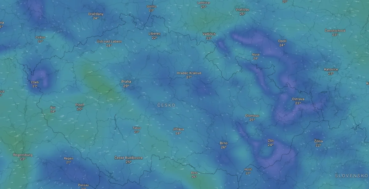 Snímek obrazovky 2026-05-27 v 222626 | TVGURU.cz Mapa počasí na neděli