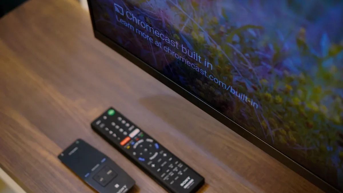 U televize leží dva ovladače.