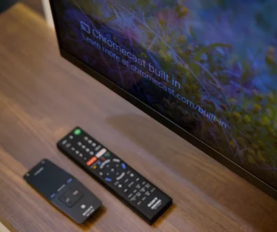 U televize leží dva ovladače.