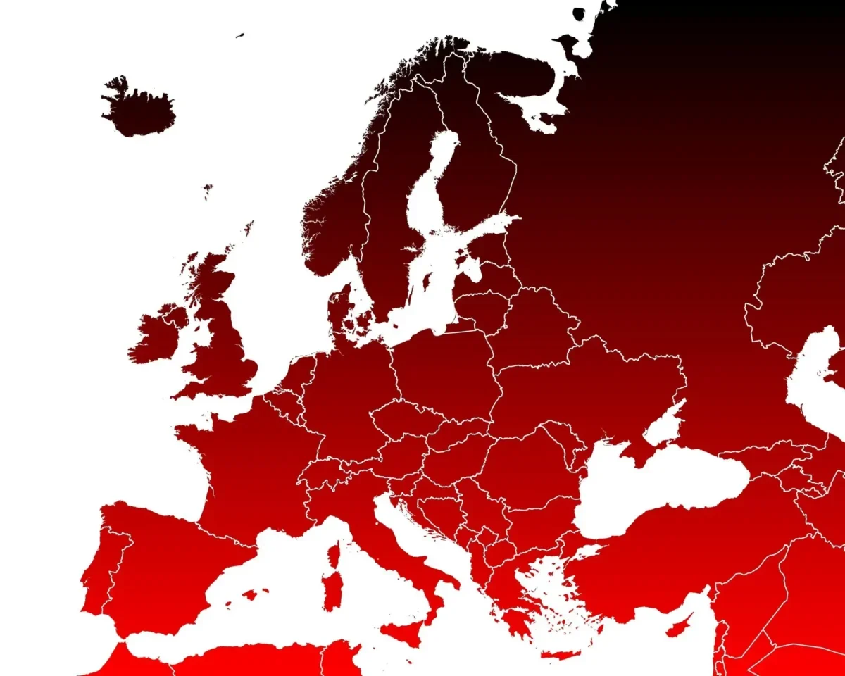 Evropa se upeče ve vlastní šťávě - rudá mapa