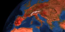 Mapa Evropy s vysokými teplotami