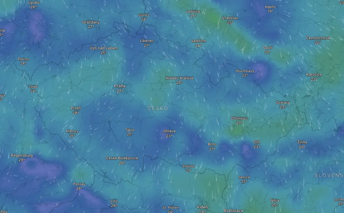 Snímek obrazovky 2026-07-07 v 84011 | TVGURU.cz Mapa počasí na neděli