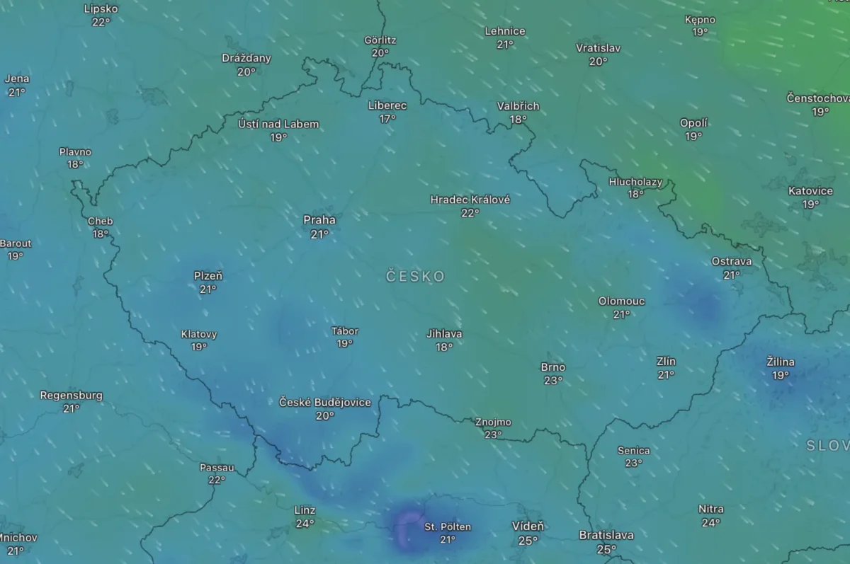 Snímek obrazovky 2026-07-20 v 00111 | TVGURU.cz Mapa počasí na úterý