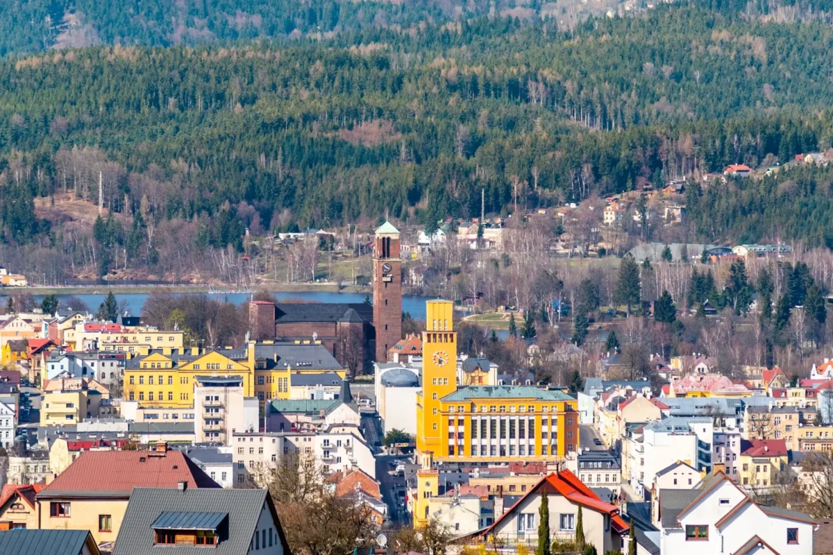 Pohled z výšky na Jablonec nad Nisou