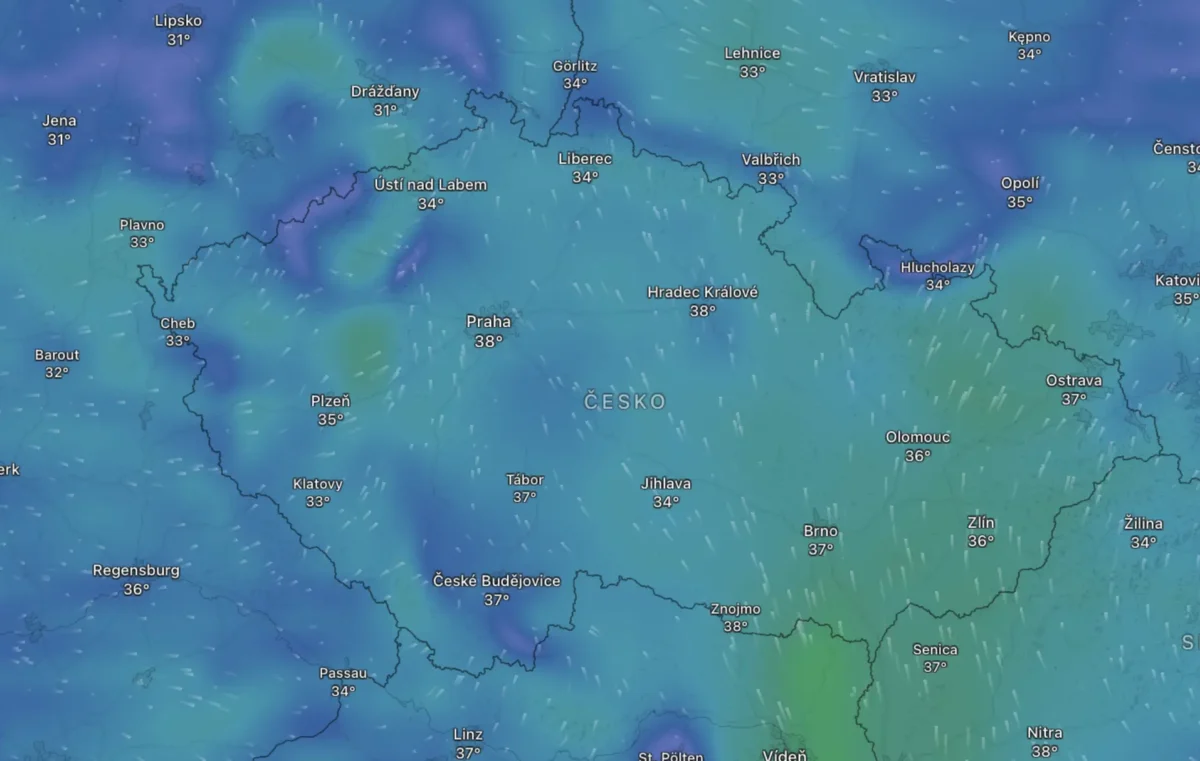Snímek obrazovky 2026-08-04 v 130113 | TVGURU.cz Mapa počasí na úterý