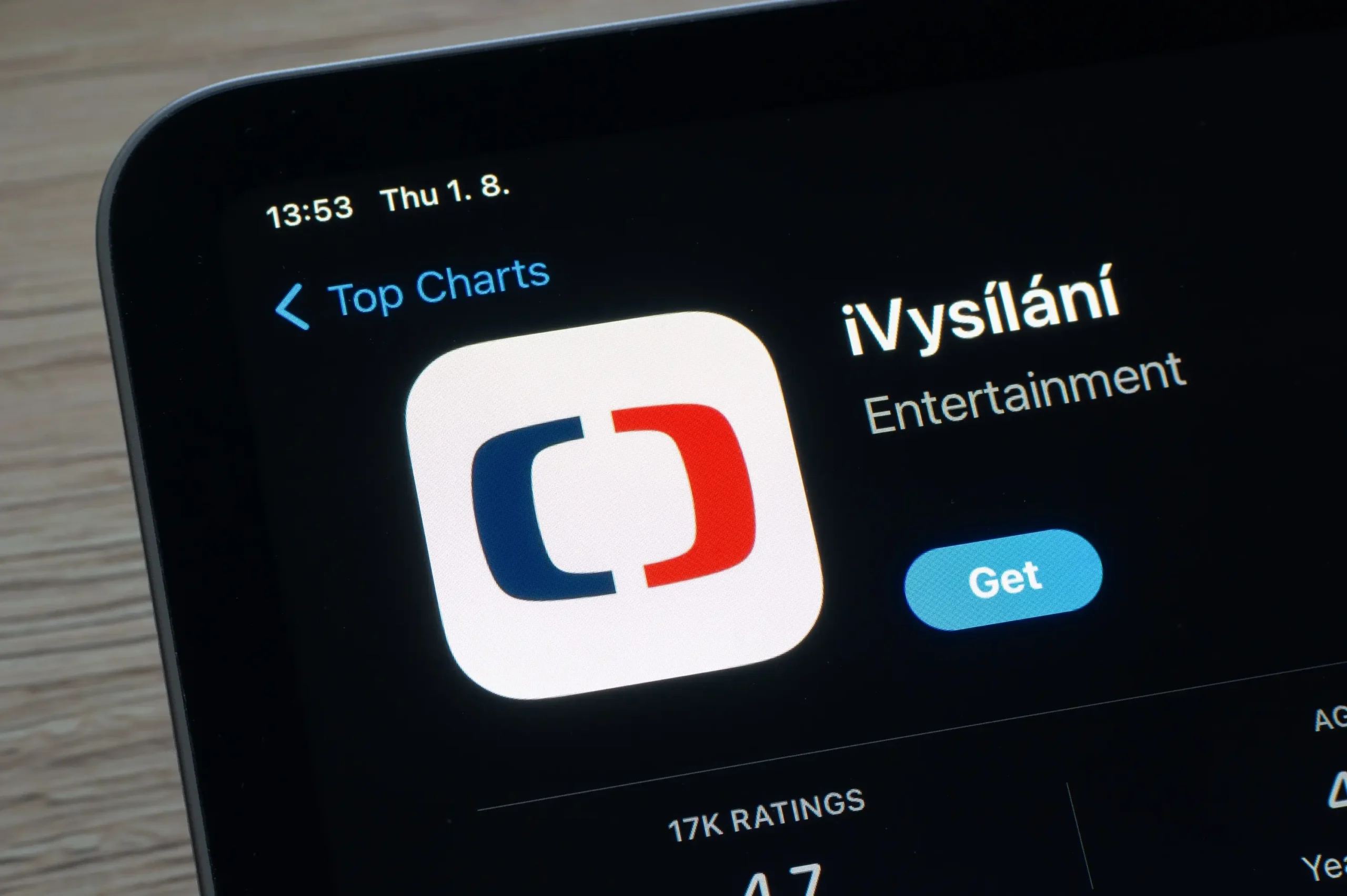 záběr na aplikaci iVysílání