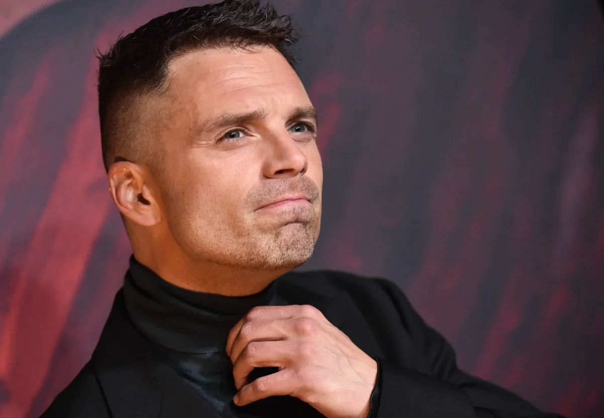 Sebastian Stan se tváří vážně.