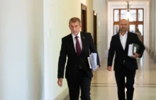 Andrej Babiš kráčí před mužem.