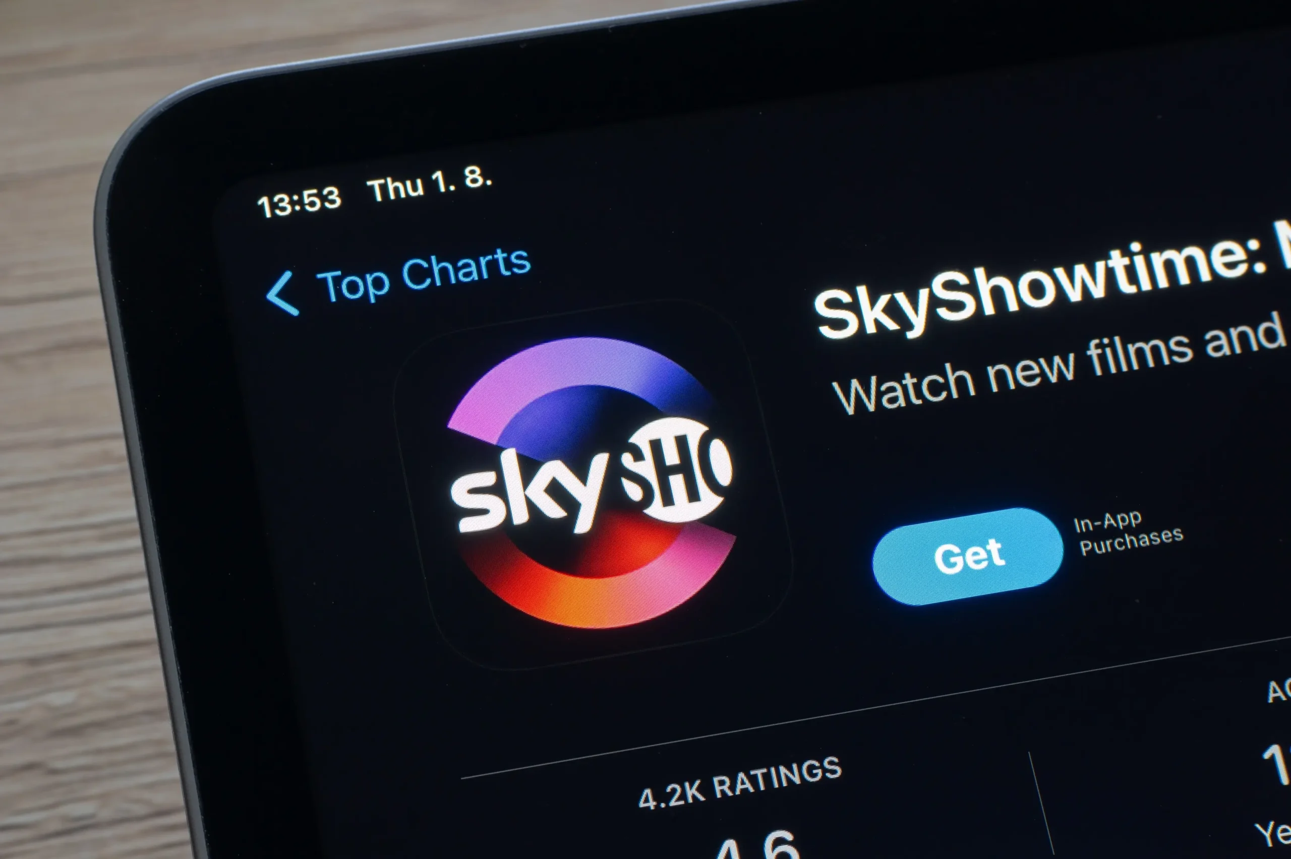 Aplikace SkyShowtime na mobilním telefonu
