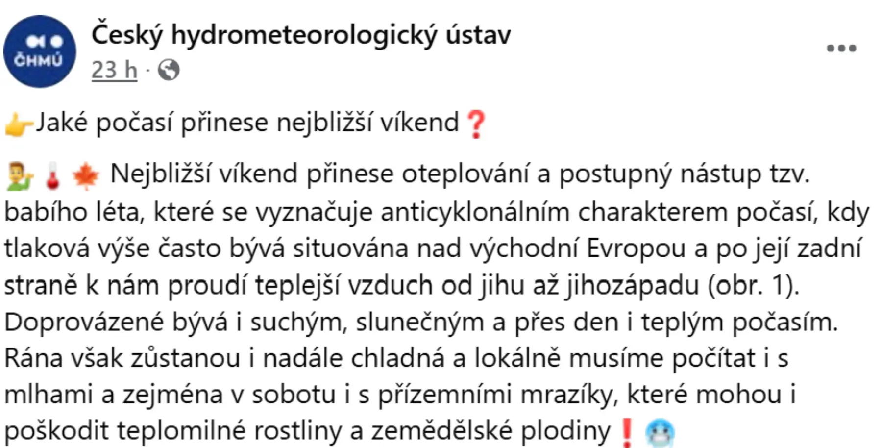 Předpověď na víkend