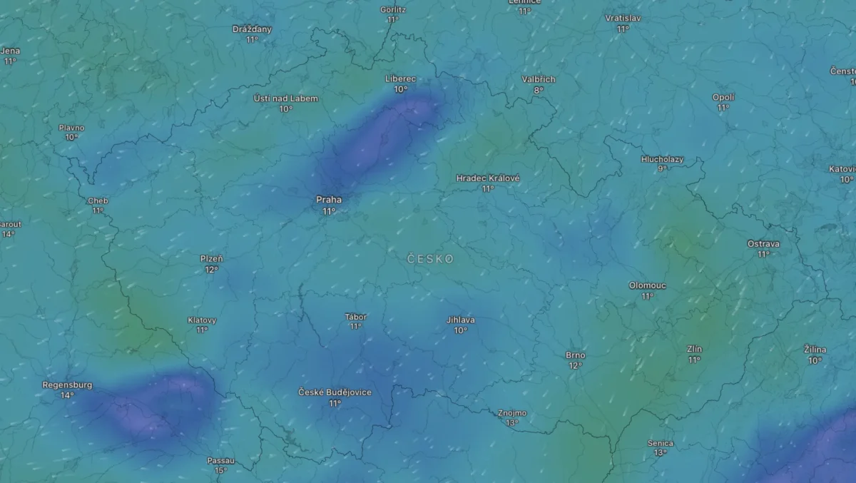 Snímek obrazovky 2026-10-18 v 134700 | TVGURU.cz Mapa počasí na pondělí
