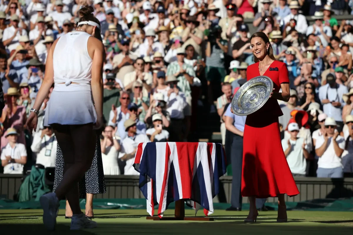 Linda Nosková a princezna z Walesu na finále Wimbledonu