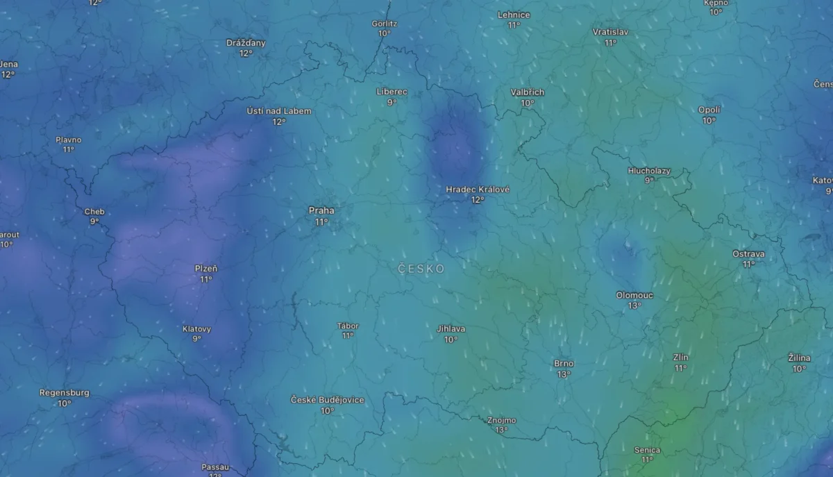 Snímek obrazovky 2026-10-28 v 132503 | TVGURU.cz Mapa počasí na čtvrtek